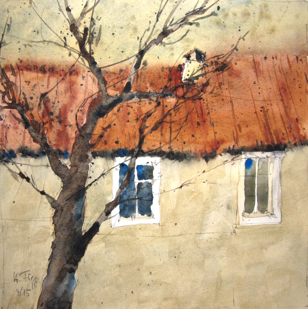 Haus mit Baum von Holger Figge